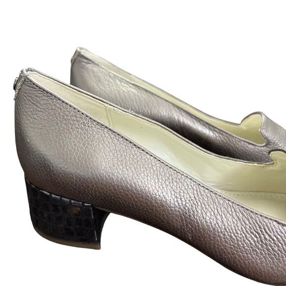 Anne Klein Kimbra Womens Leather Pointed Toe Block Heel Pumps Shoes sz 6.5 M - Picture 12 of 16
